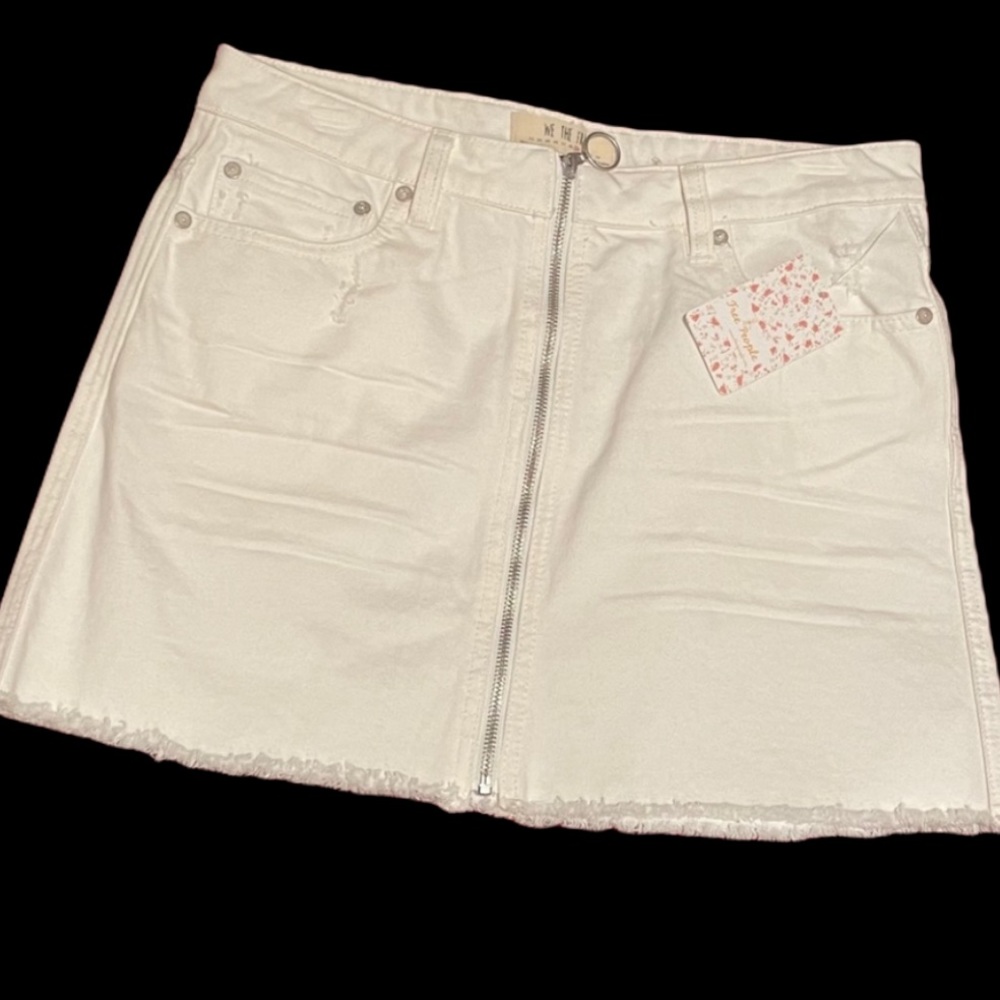 Free People white denim mini skirt - Picture 3 of 12